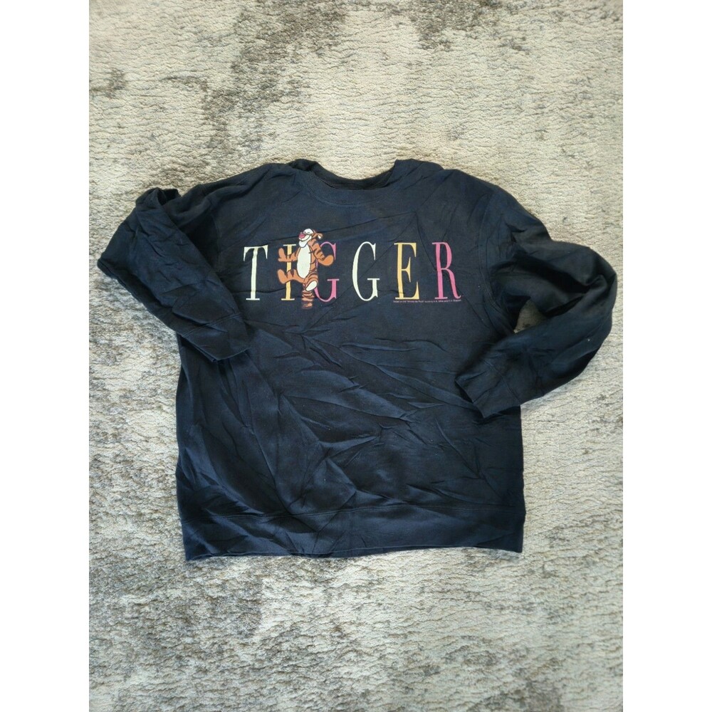 Vintage Disney The Disney Store Tigger Sweatshirt Navy Blue L Graphic Print